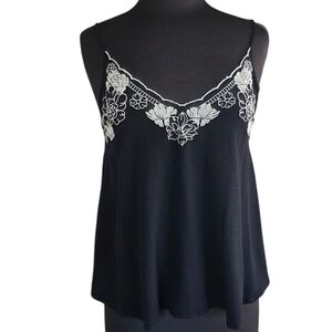 Eyeshadow Black Camisole with White Floral Accents